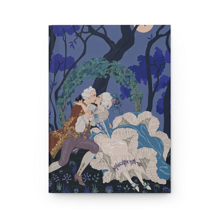 🌙💙 The Lovers Beneath The Moonlit Arbor Hardcover Journal – Rococo Garden Romance