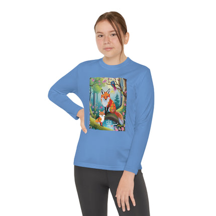 Mischievous Fox Youth Long Sleeve Competitor Tee – Woodland Fun & Storybook Adventure