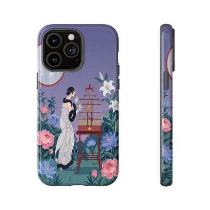 🌸🐦 The Lady Of The Garden Birdcage Phone Case – Art Deco Floral Elegance