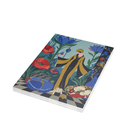 🌺✨ The Lady Of The Midnight Poppies Greeting Card – Art Deco Floral Elegance