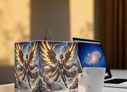 Valkyrie Descending Through Storm Light Cube Lamp