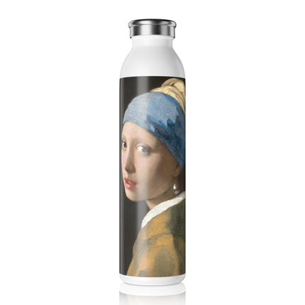Girl with a Pearl Earring by Johannes Vermeer Slim Water Bottle