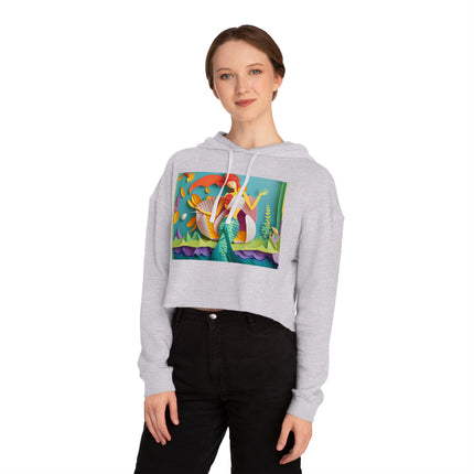 Charming Mermaid Women’s Cropped Hooded Sweatshirt