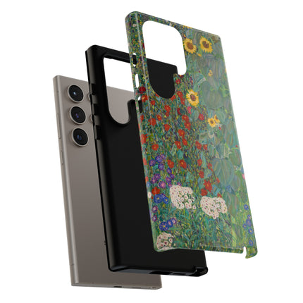 Farm Garden with Sunflowers by Gustav Klimt Phone Cases