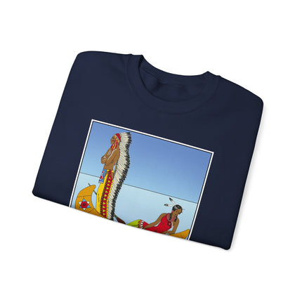 Le long du Missouri (Indian couple on the Missouri River) by George Barbier Heavy Blend™ Crewneck Sweatshirt
