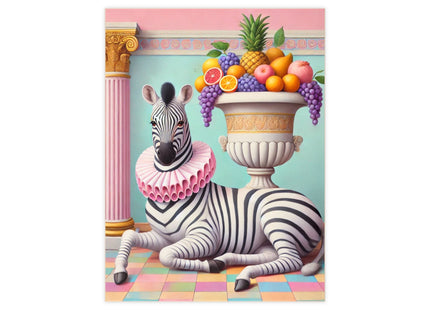 Zebra, Fruit, and Pink Columns Ceramic Tile