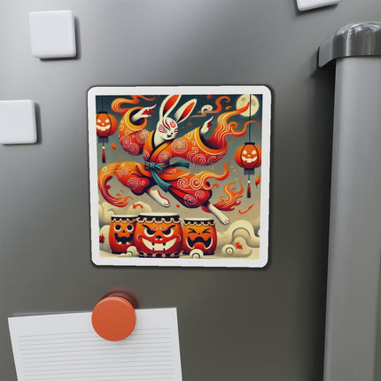 Jack-O’-Lantern Drums & The Kabuki Rabbit Die-Cut Magnets (4 Sizes)
