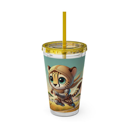 Swift Cheetah Sunsplash Tumbler with Straw, 16oz