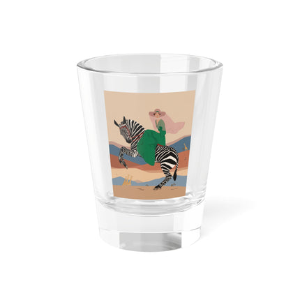 Zebra Rider Shot Glass – Safari Chic & Art Deco Adventure