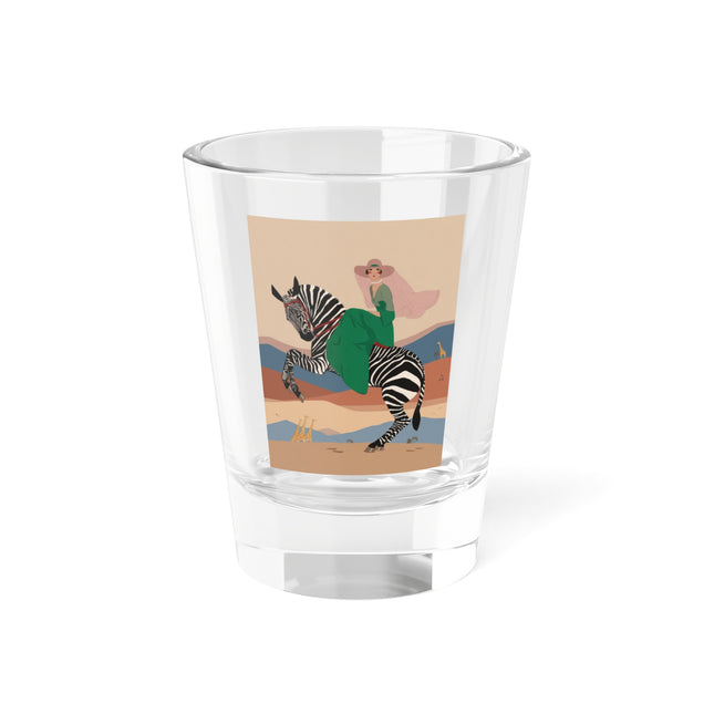 Zebra Rider Shot Glass – Safari Chic & Art Deco Adventure