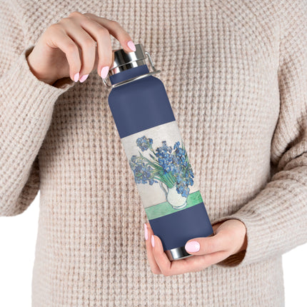 Irises by Vincent Van Gogh Copper Vacuum Insulated Bottle, 22oz