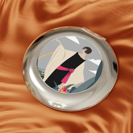 Rainbow Reverie Compact Mirror – Serene Elegance & Quiet Hope