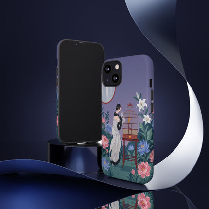 🌸🐦 The Lady Of The Garden Birdcage Phone Case – Art Deco Floral Elegance