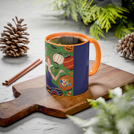 🏮🎃 The Lady Of Halloween Lanterns Colorful Mug – Colorful Art Deco Halloween Charm