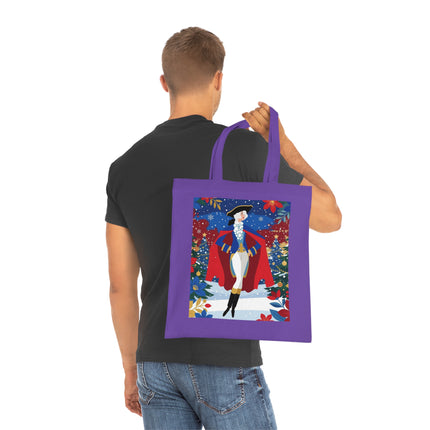 🎄🎭 The Christmas Masquerade Lady Cotton Tote Bag – Art Deco Holiday Glamour