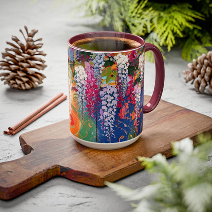 Golden Wisteria Elegance Colorful Mugs (11oz, 15oz)