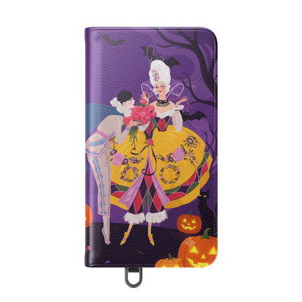 🎭🌹 The Harlequin Rose Masquerade Flip Case – Theatrical Halloween Romance
