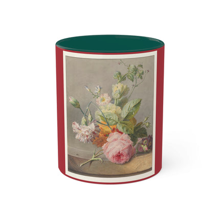 Floral Still Life by Georgius Jacobus Johannes van Os Colorful Mugs, 11oz