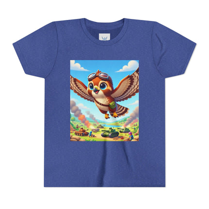 Red-Tailed Hawk in Battle Youth Short Sleeve Tee