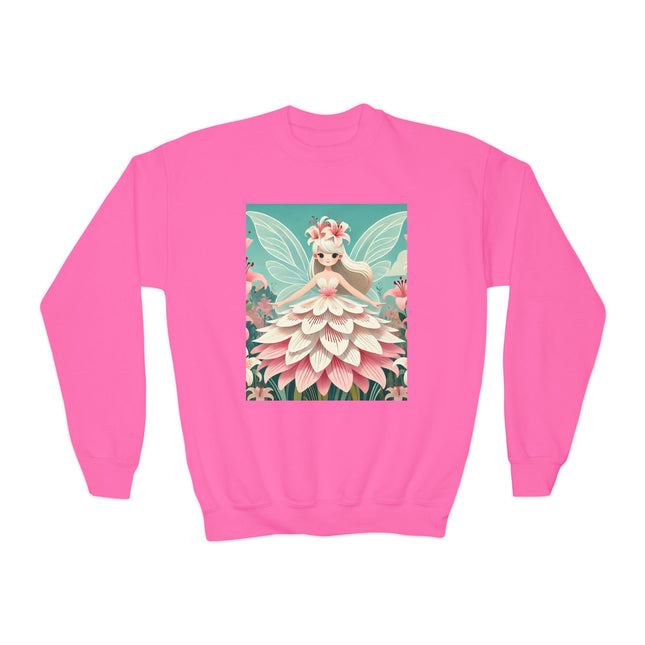 Lily Fairy in Bloom Youth Crewneck Sweatshirt – Grace, Renewal & Gentle Magic