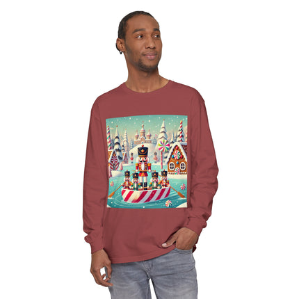 Nutcracker Candy-Striped Adventure Unisex Garment-dyed Long Sleeve T-Shirt