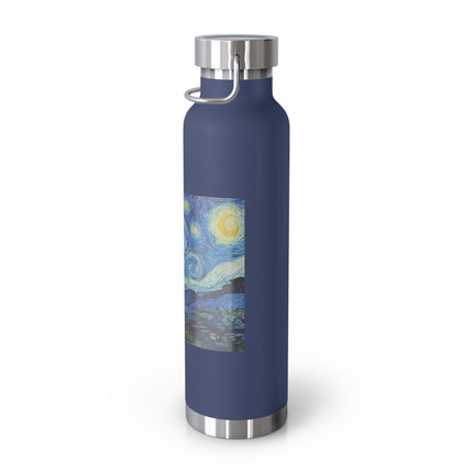 The Starry Night by Vincent Van Gogh Copper Vacuum Insulated Bottle, 22oz