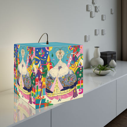 🎀✨ The Christmas Court Of Joy Light Cube Lamp – Art Deco Holiday Fantasy