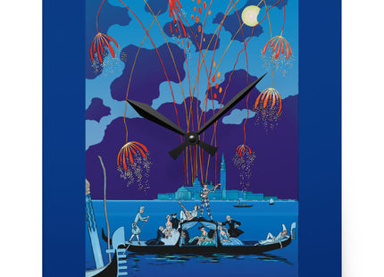 Fireworks in Venice by George Barbier Acrylic Wall Clock