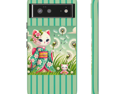 Geisha Kitten and the Dandelion Phone Cases