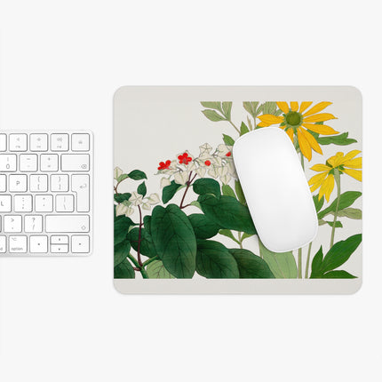 Clerodendrum & Rudbeckia by Tanigami Kônan Mouse Pad, Round and Rectangle