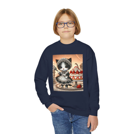 Patisserie Kitten Youth Crewneck Sweatshirt – Sweet Charm, Cozy Comfort & Storybook Delight