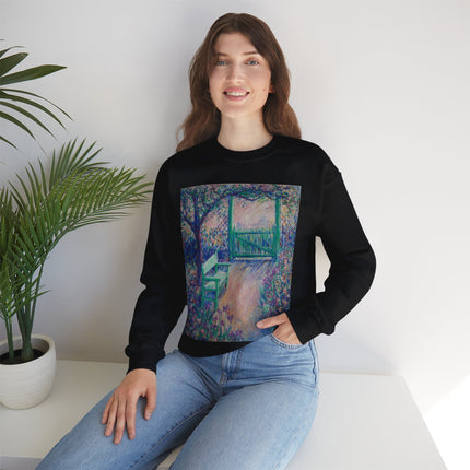 The Artist’s Garden (The Green Chair) by Theodore Earl Butler Heavy Blend™ Crewneck Sweatshirt