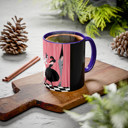 The Ladies Behind The Velvet Curtain Colorful Mugs – Art Deco Theatrical Elegance