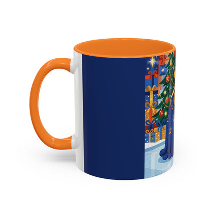 👑🎄 The Christmas Queen Of Golden Bells Colorful Mug – Art Deco Holiday Elegance