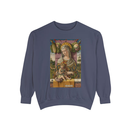 Madonna and Child by Carlo Crivelli Unisex Garment-Dyed Sweatshirt