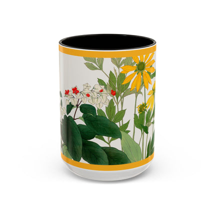 Clerodendrum & Rudbeckia Flower by Tanigami Kônan Colorful Mugs (11oz, 15oz)