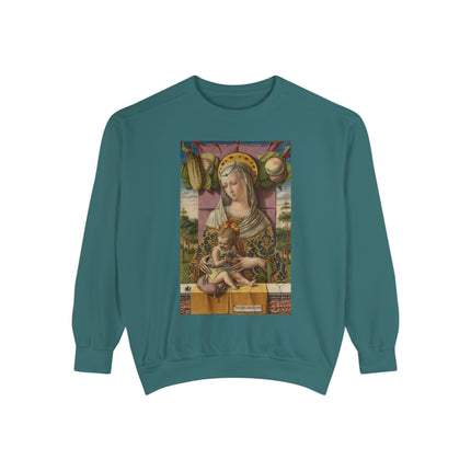 Madonna and Child by Carlo Crivelli Unisex Garment-Dyed Sweatshirt