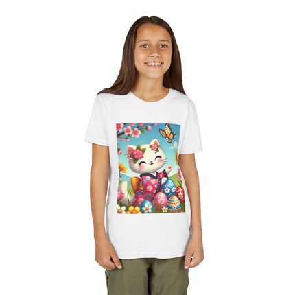 Easter Kitten and Painted Eggs Youth Short Sleeve Tee