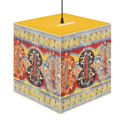 Reproduction of the Shield Frieze by Emile Gilliéron Light Cube Lamp