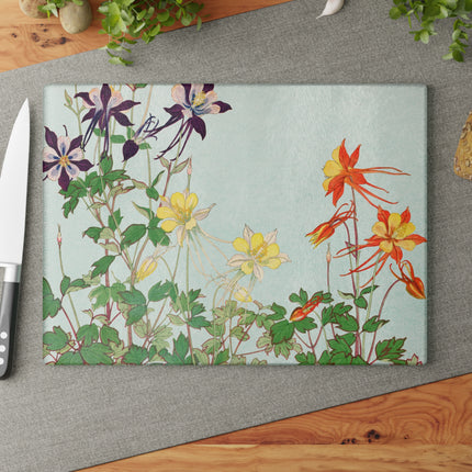 Aquilegia by Tanigami Kônan Glass Cutting Board