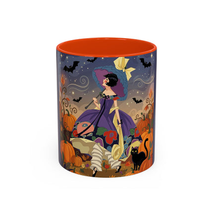 🌙🎃 The Moonlit Garden Walk Colorful Mug – Elegant Halloween Charm