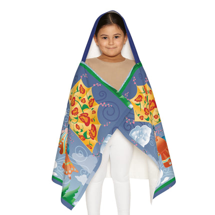Flight of Blossoms Youth Hooded Towel