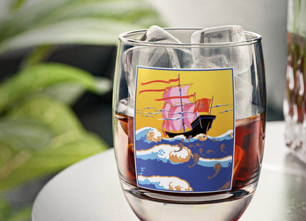 Golden Seas and Whimsical Dreams Whiskey Glass