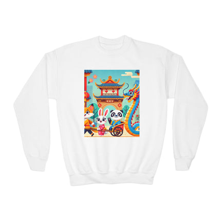 Lantern Street Dragon Parade Youth Crewneck Sweatshirt – Festive Energy, Culture & Playful Adventure