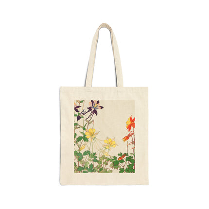 Aquilegia Flower by Tanigami Kônan Cotton Canvas Tote Bag
