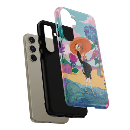 🌊☂️ The Lady Of The Flowered Seashore Phone Case – Art Deco Seaside Fashion