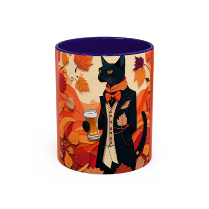 Siamese Cat at an Autumn Harvest Fair Colorful Mugs (11oz, 15oz)