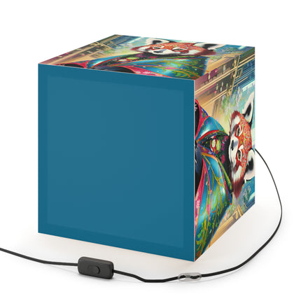 Cybernetic Red Panda Light Cube Lamp
