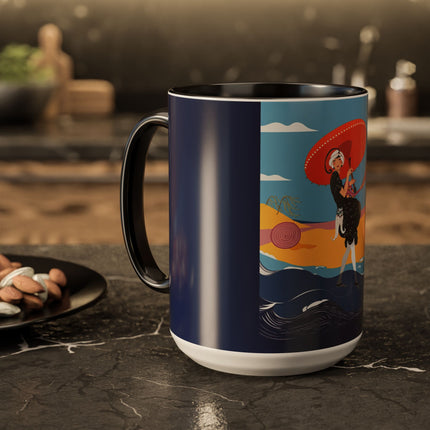 Beachside Promenade Colorful Mugs – Chic Summer Stroll & Coastal Glamour