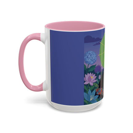 The Lady Of The Moonlit Needlework Colorful Mugs – Art Deco Crafting Elegance